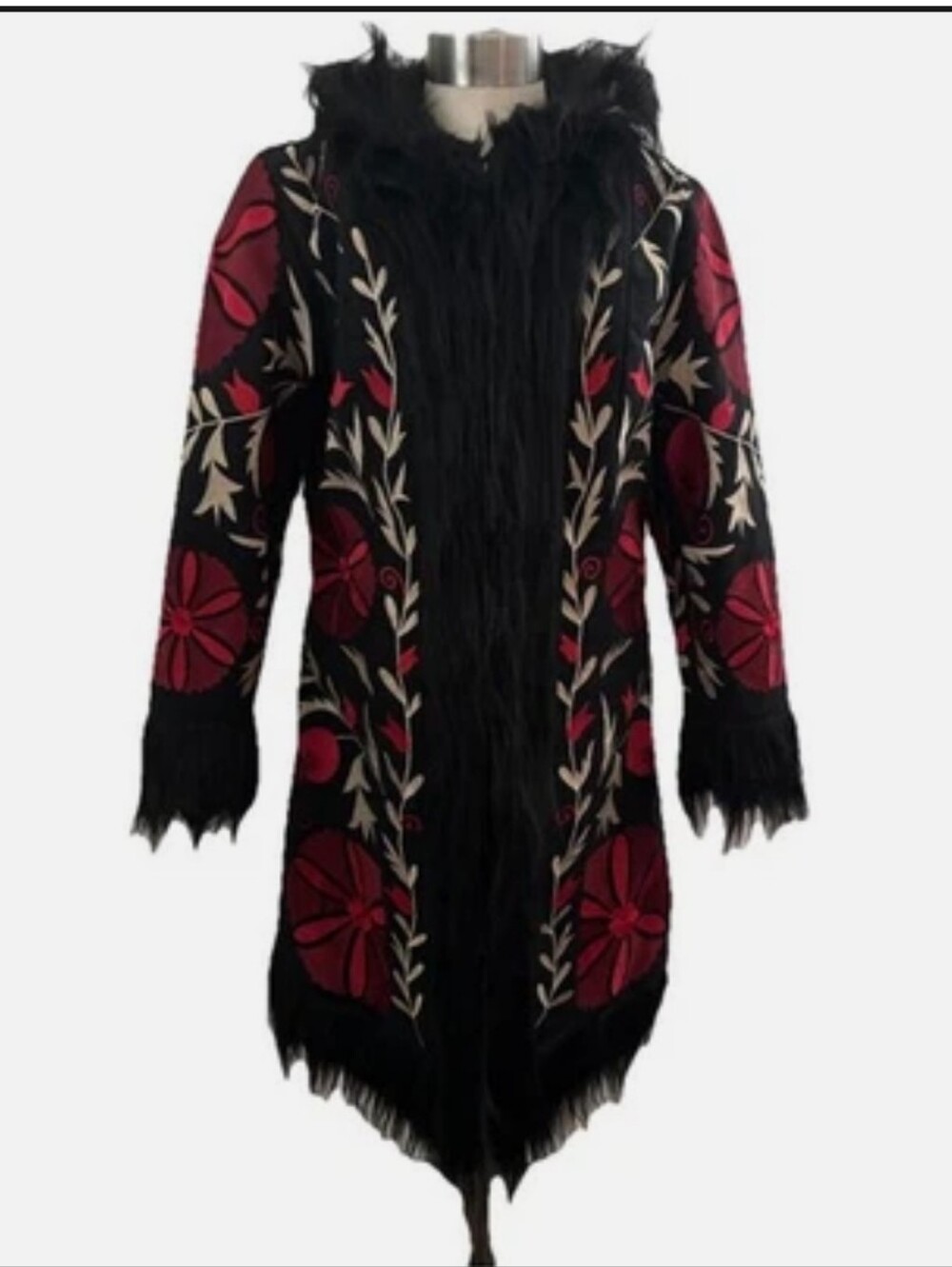 NWT Talisman Sebra Embroidered Long Coat. Medium